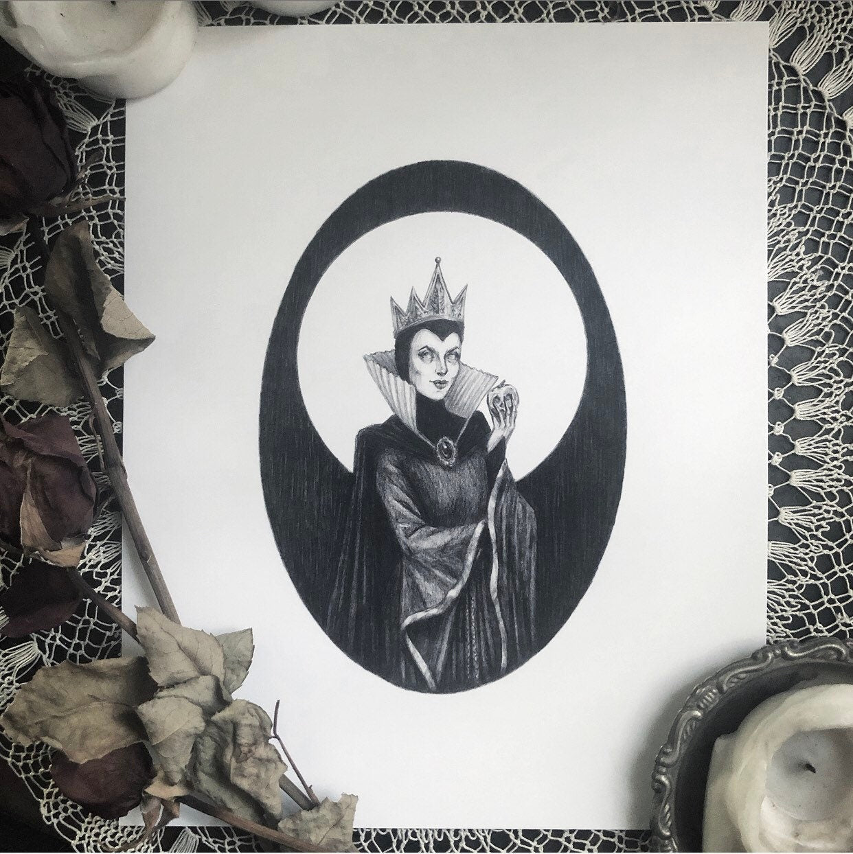 Pencil Drawing - Maleficent - top 8x10 - Wall Décor - Picture