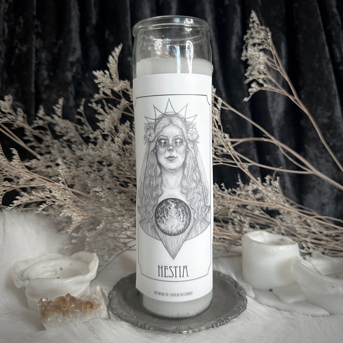 Hestia Devotional Candle Sticker - 3x6” High Quality Vinyl Sticker