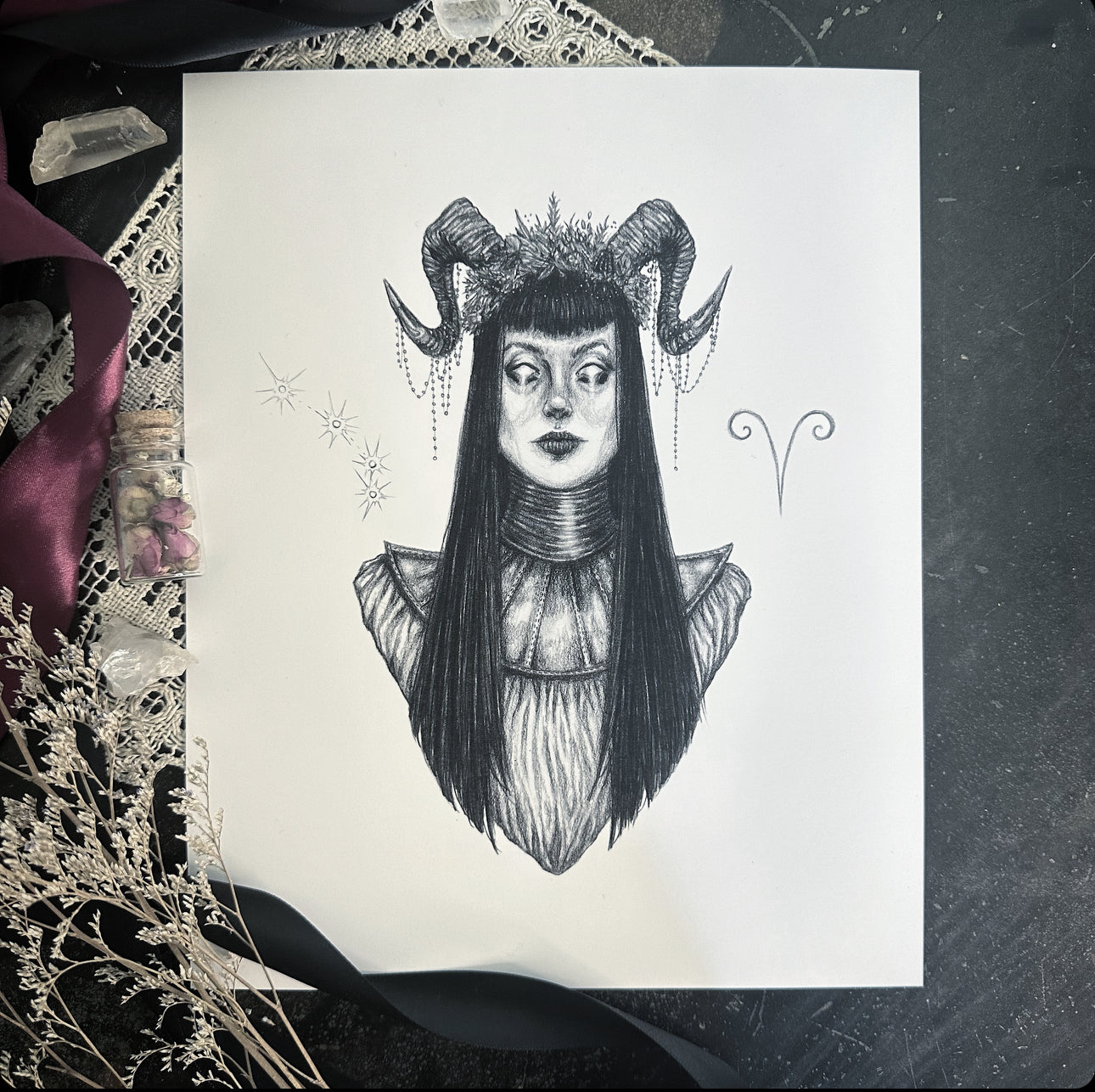 Aries Zodiac Goddess - Fine Art Print – Caitlin McCarthy Art