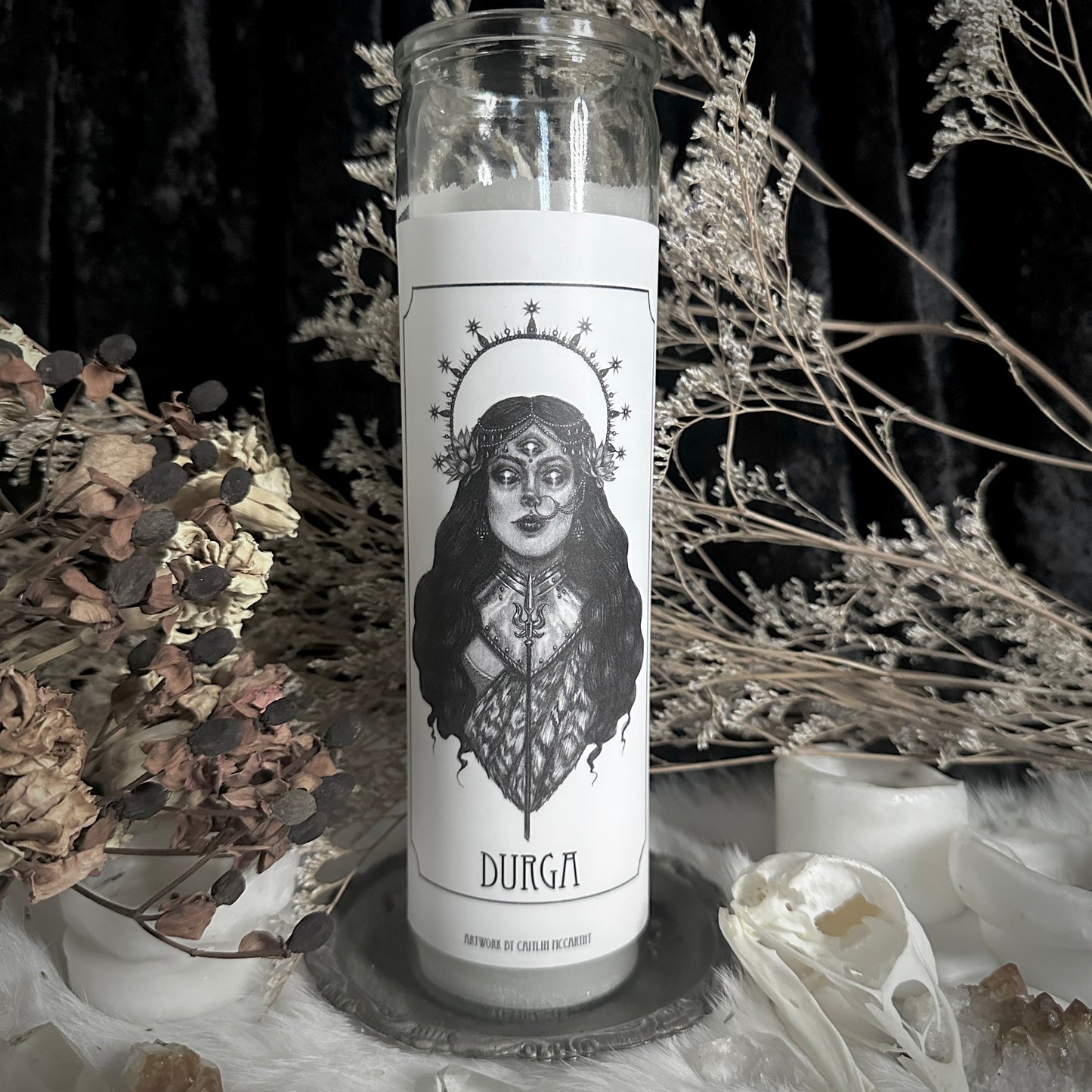 Durga Devotional Candle Sticker - 3x6” High Quality Vinyl Sticker