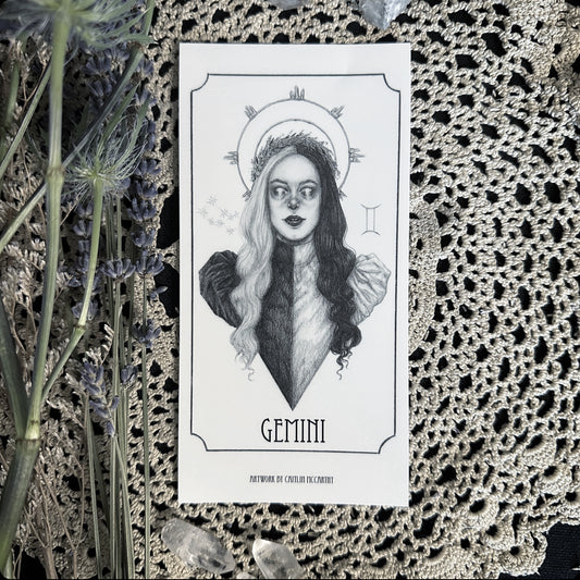 Gemini Devotional Candle Sticker - 3x6” High Quality Vinyl Sticker