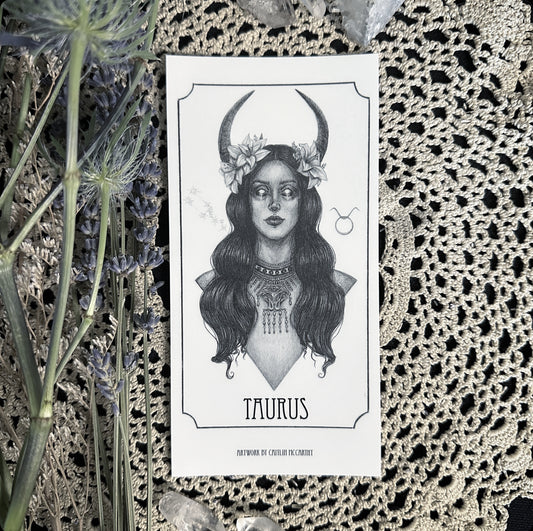 Taurus Devotional Candle Sticker - 3x6” High Quality Vinyl Sticker