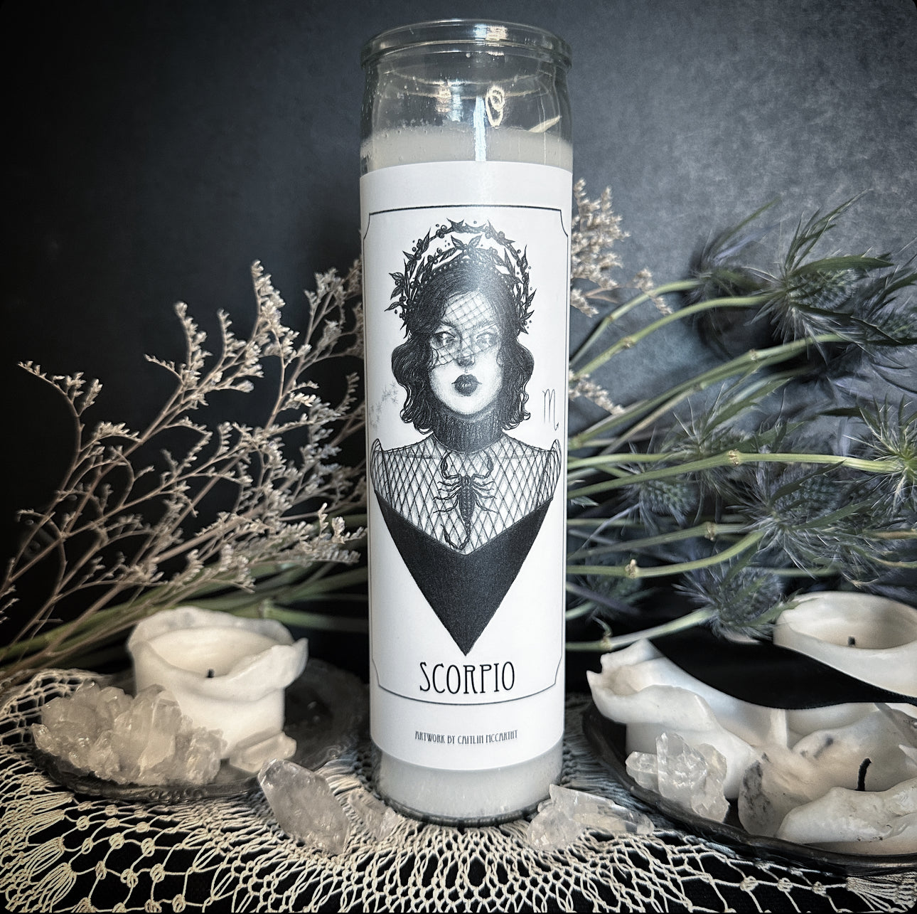 Scorpio Devotional Candle Sticker - 3x6” High Quality Vinyl Sticker