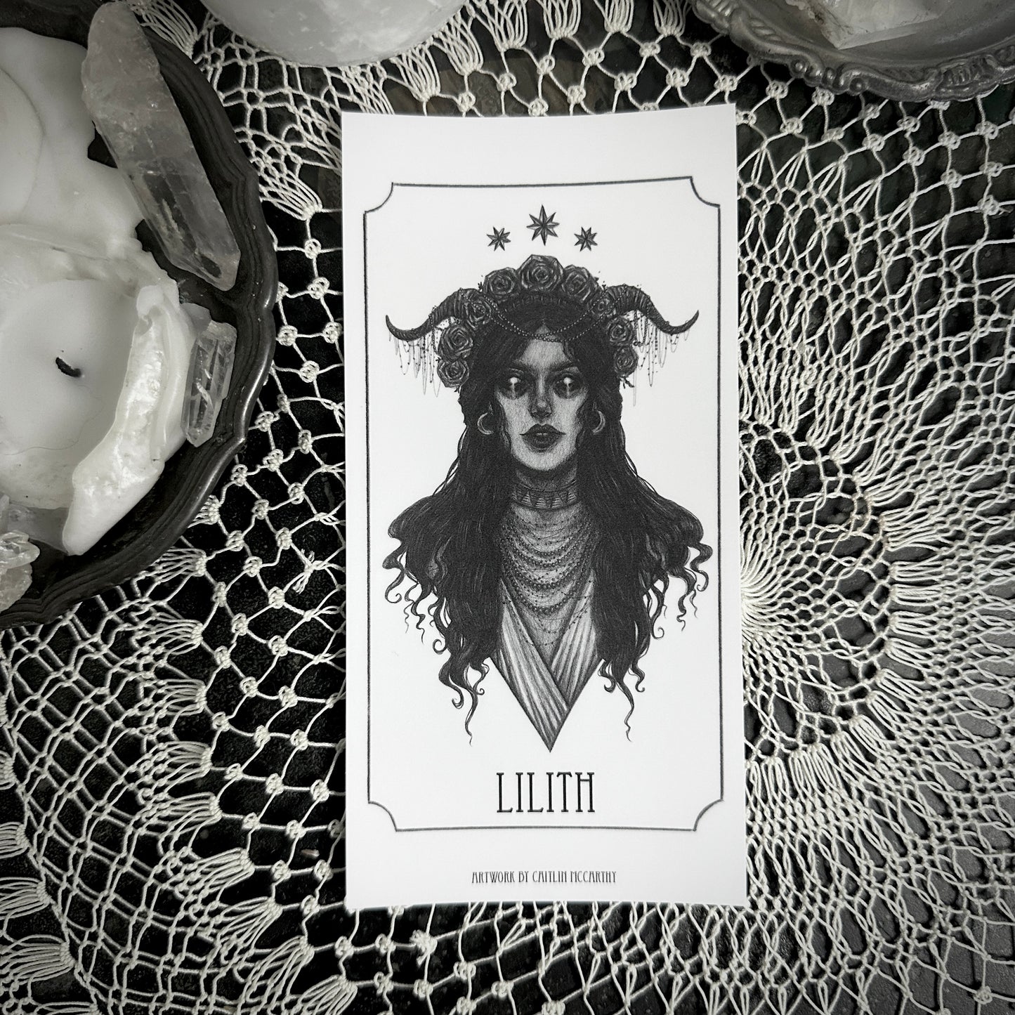 Lilith Devotional Candle Sticker - 3x6” High Quality Vinyl Sticker