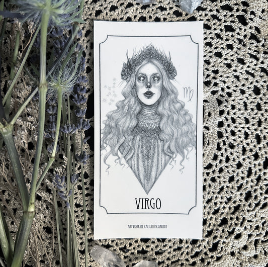 Virgo Devotional Candle Sticker - 3x6” High Quality Vinyl Sticker