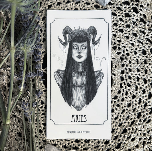 Aries Devotional Candle Sticker - 3x6” High Quality Vinyl Sticker