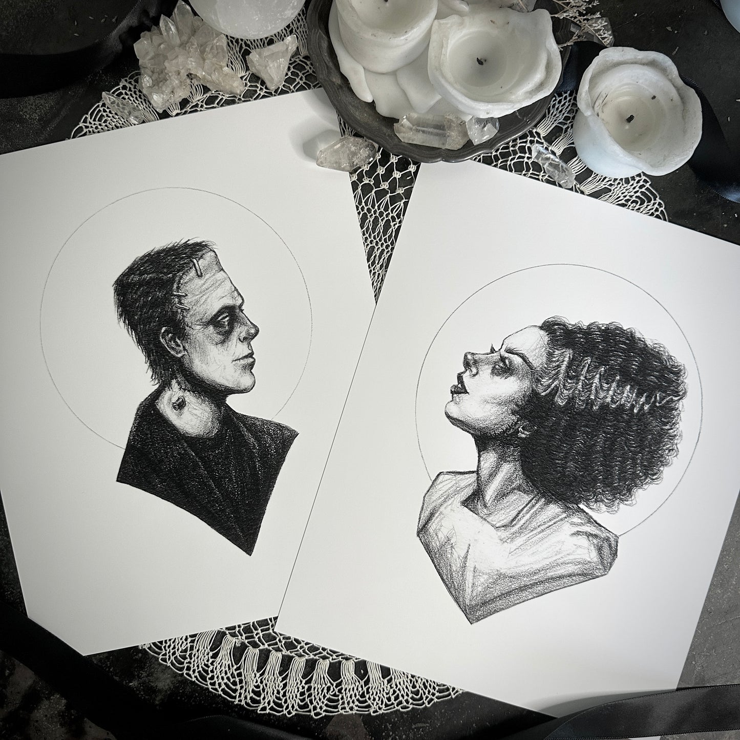 Frankenstein’s Monster & The Bride - Fine Art Print Set