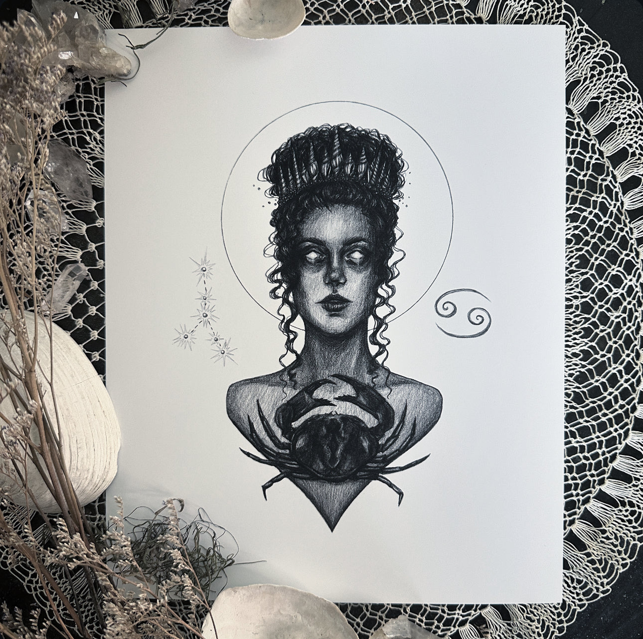 Cancer Zodiac Goddess - Fine Art Print