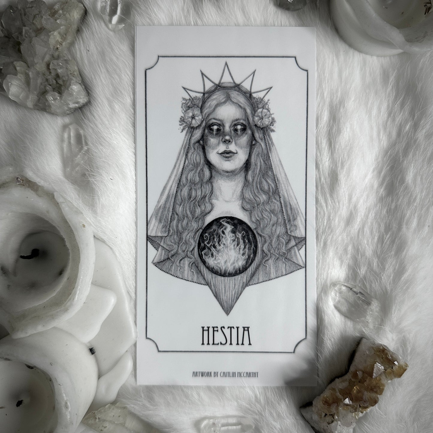 Hestia Devotional Candle Sticker - 3x6” High Quality Vinyl Sticker