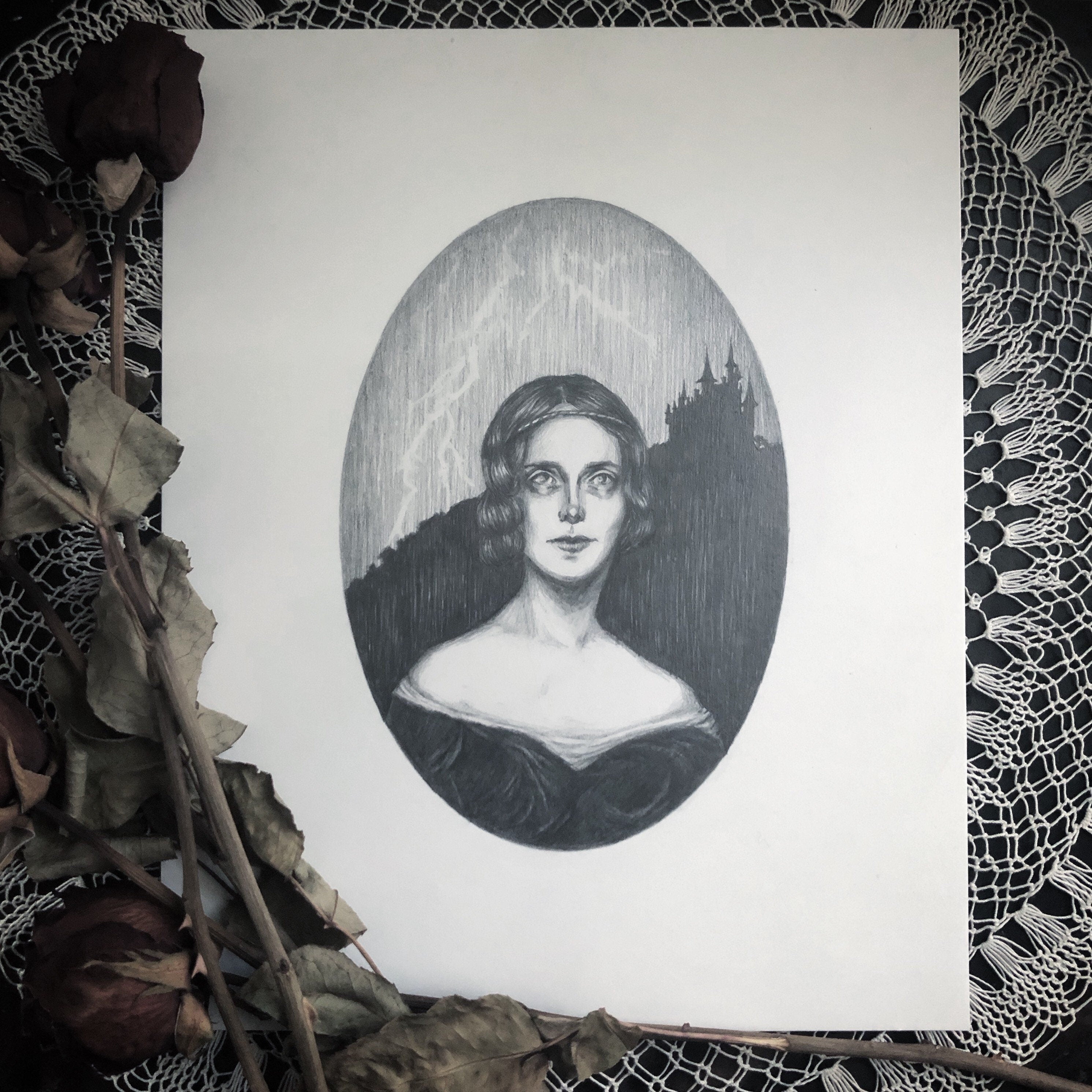 Mary Shelley - Original Drawing by Caitlin McCarthy – Caitlin McCarthy Art