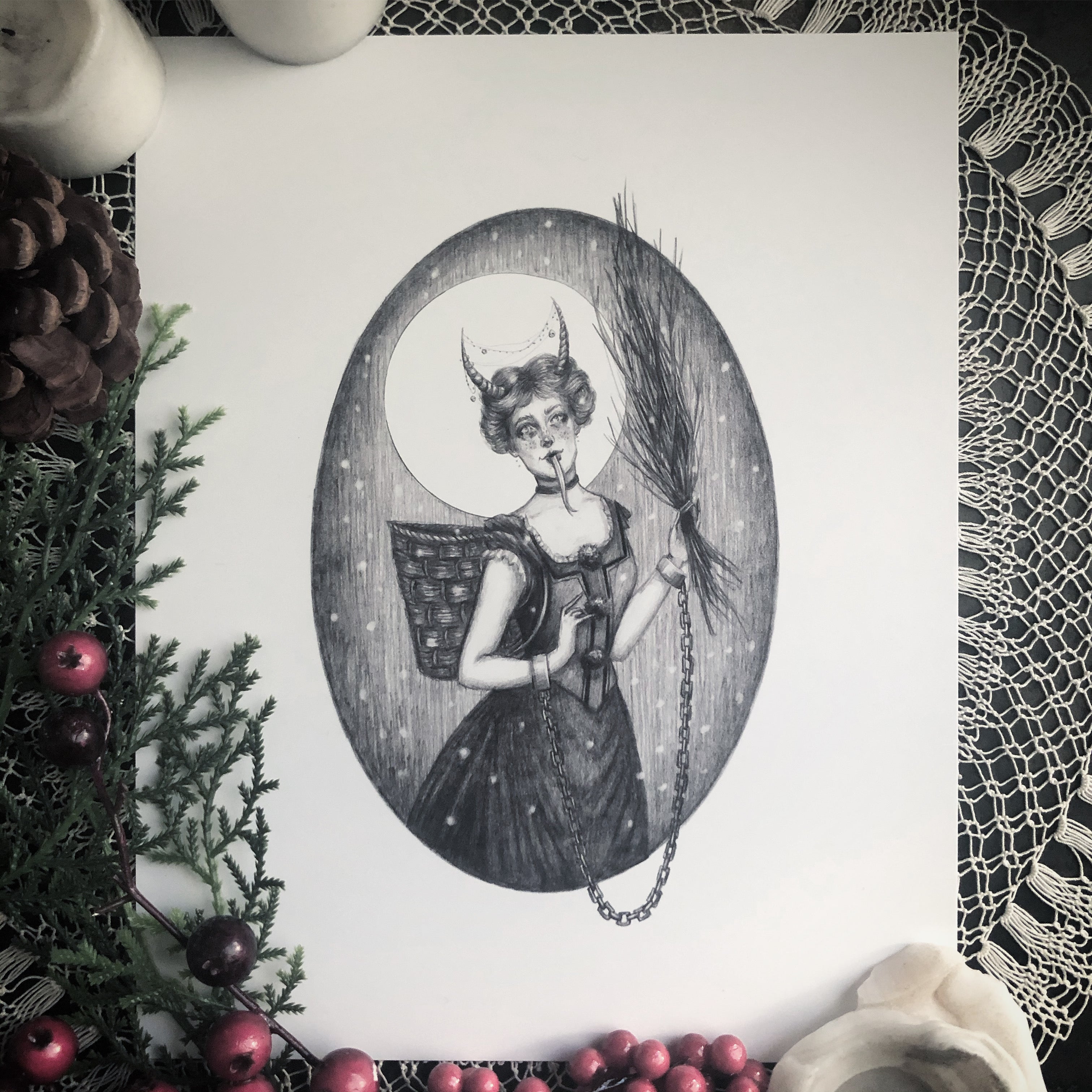 Lady Krampus - Fine Art Print – Caitlin McCarthy Art